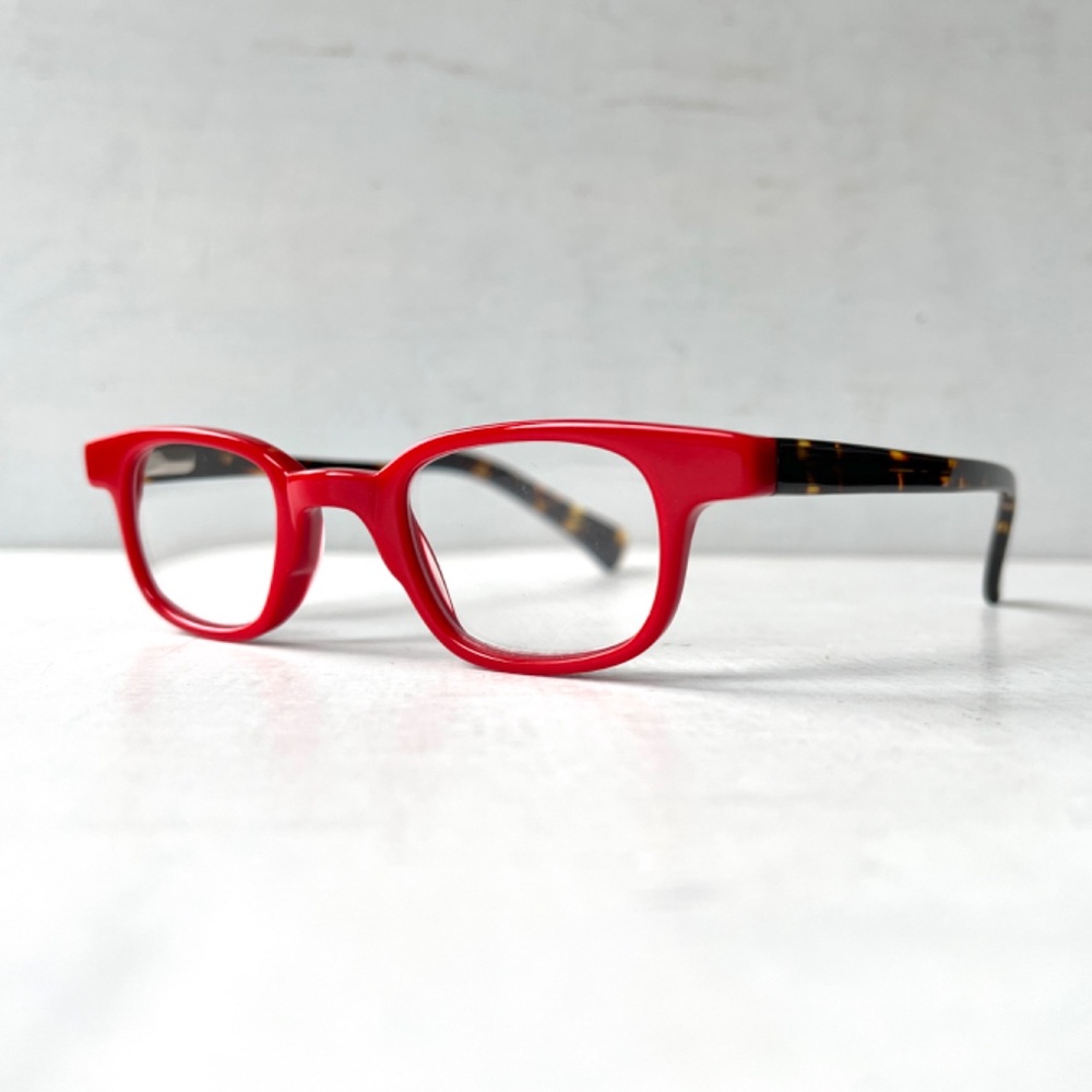 Vintage +3.00 Reading Glasses PETITE Fit Square Hornrim Flex Hinge Mens Unisex